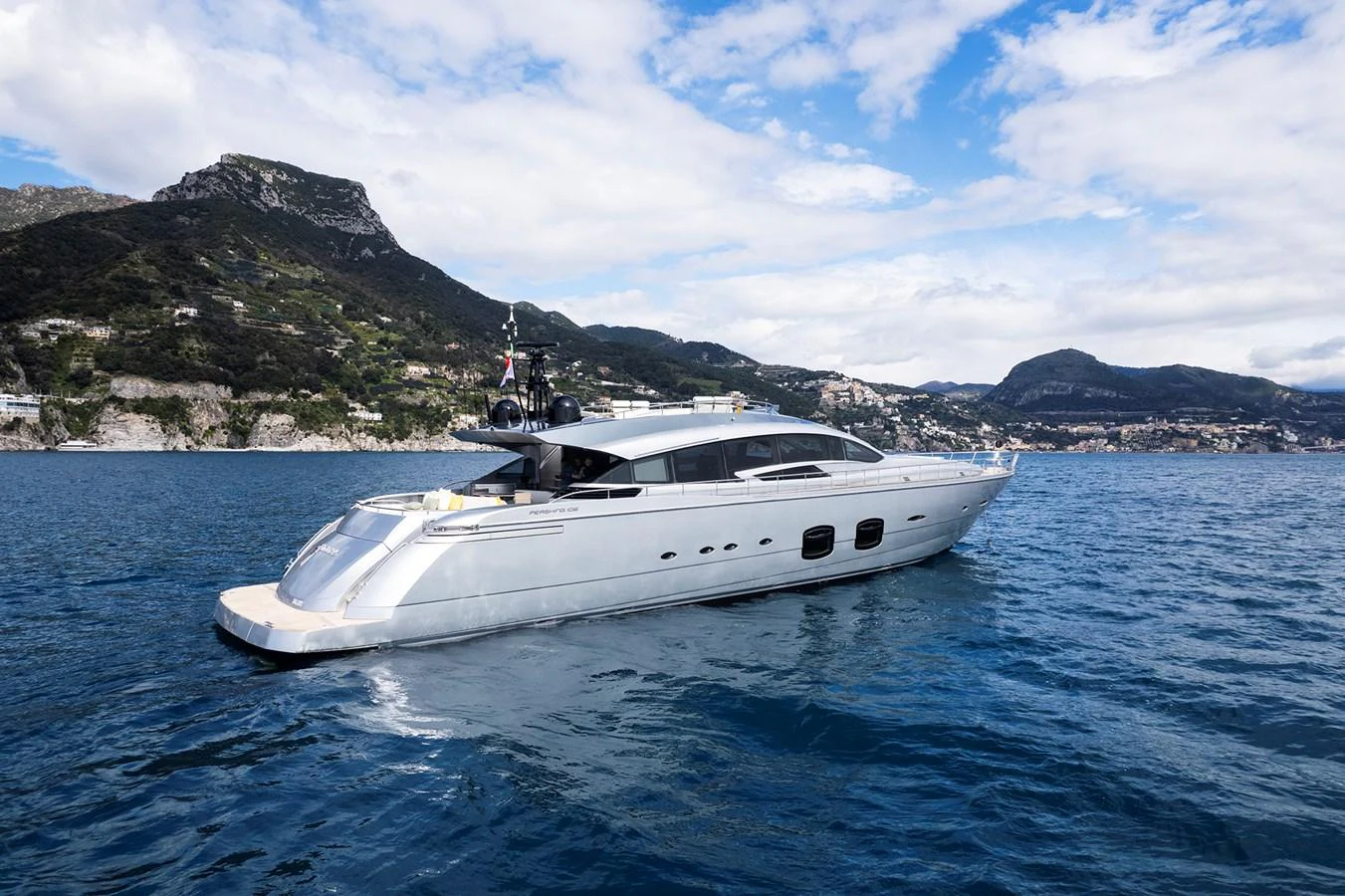 a white yacht in the water aboard GRACE Yacht for Sale