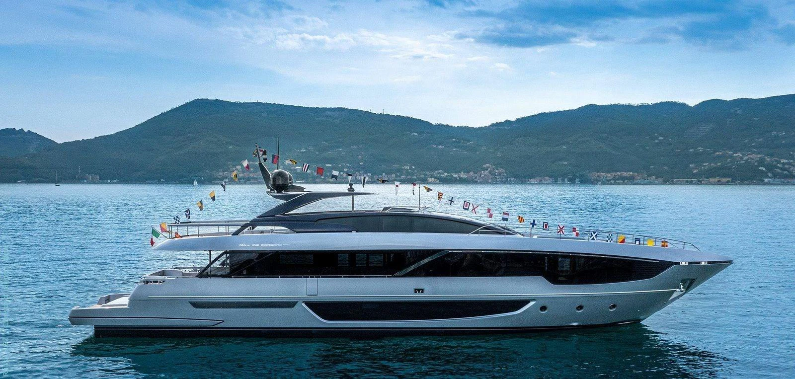 a white yacht on the water aboard BELLA DONNA Yacht for Sale