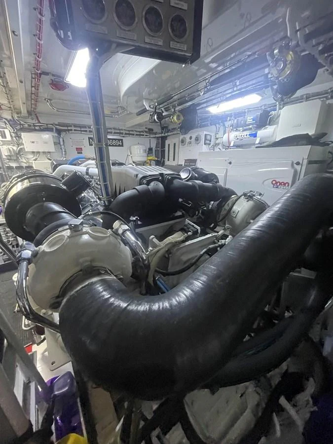 The engine room showcases the yacht's powerful and meticulously maintained machinery. aboard HOPE Yacht for Sale
