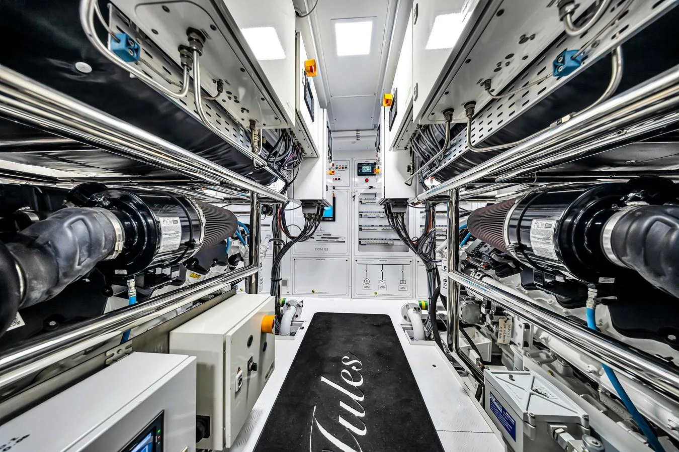 The engine room is meticulously organized with advanced machinery and equipment. aboard BAGLIETTO DOM 133 #5 Yacht for Sale