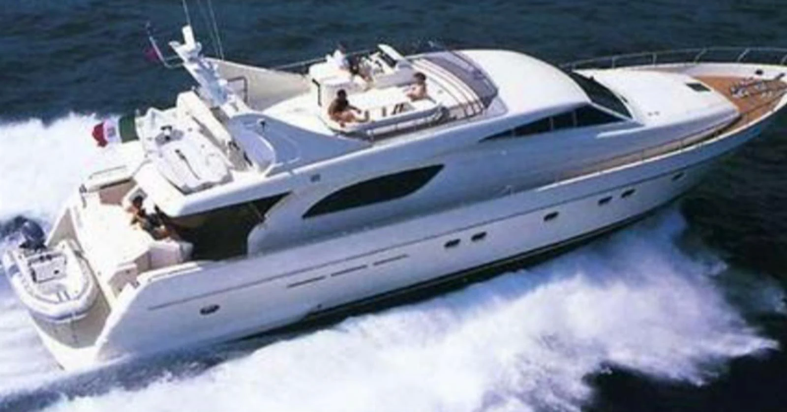 A sleek and stylish yacht cruising swiftly on the open water. aboard FERRETTI 810/78 Yacht for Sale