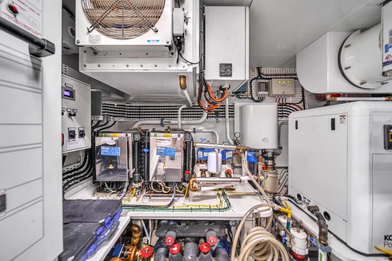 The engine room is equipped with advanced machinery and systems, showcasing the yacht's technical sophistication. aboard 2017 AZIMUT 30 METRI Yacht for Sale