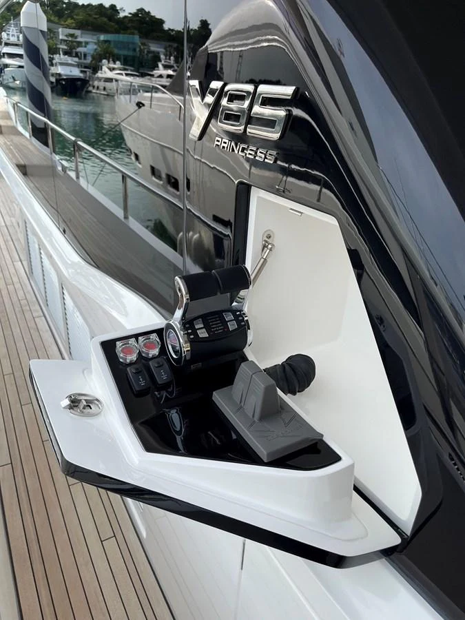 A close-up view of the yacht's control panel on the deck. aboard LILYAN Yacht for Sale