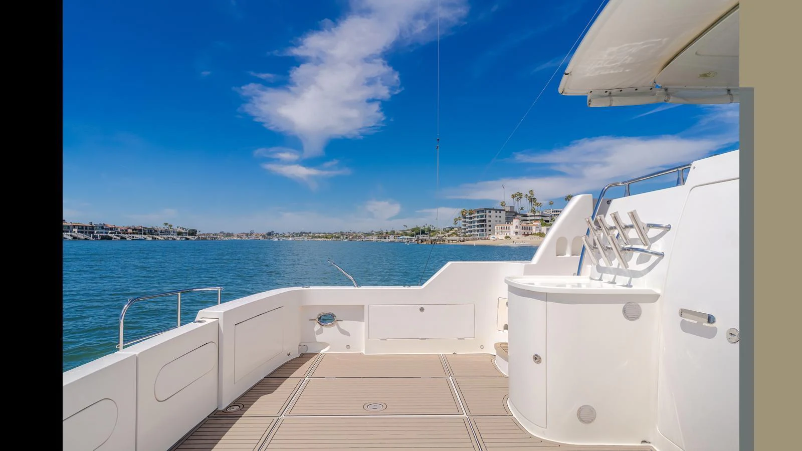 The aft deck offers a spacious and serene area with stunning views of the water and surrounding landscape. aboard SEAQUEL Yacht for Sale