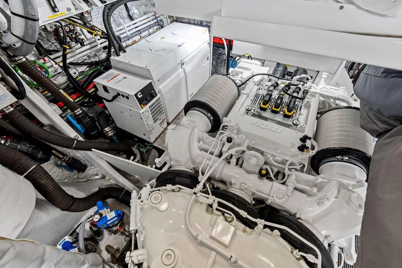 The engine room showcases the yacht's powerful and well-maintained machinery. aboard DOLCE FAR NIENTE Yacht for Sale
