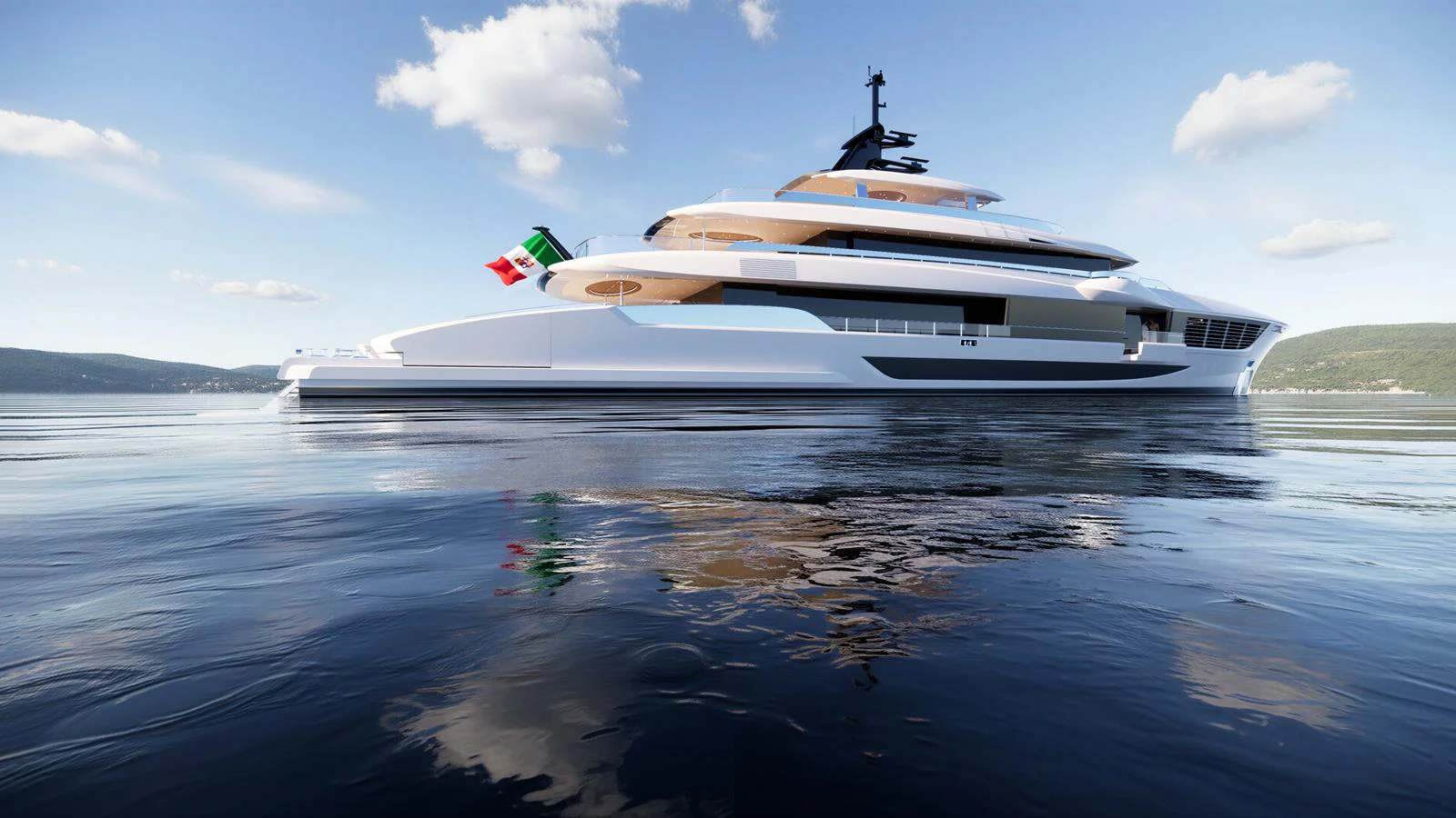 A sleek and modern yacht glides gracefully on calm waters under a clear blue sky. aboard NUVOLARI LENARD 52 PLUS Yacht for Sale