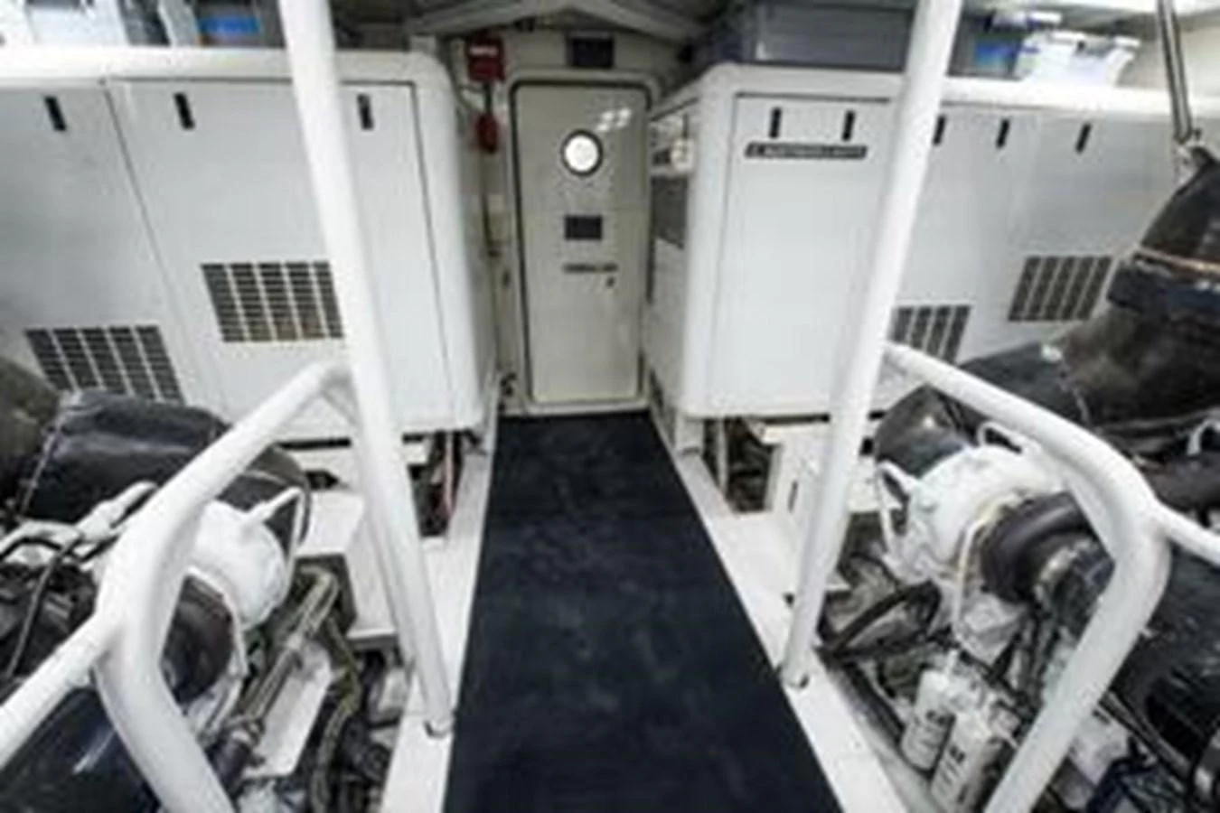 The image showcases the yacht's well-maintained engine room with advanced machinery. aboard FOOTLOOSE Yacht for Sale