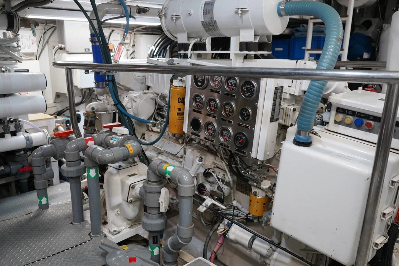 The image showcases the intricate and well-maintained engine room of the yacht. aboard KNICKERBOCKER Yacht for Sale