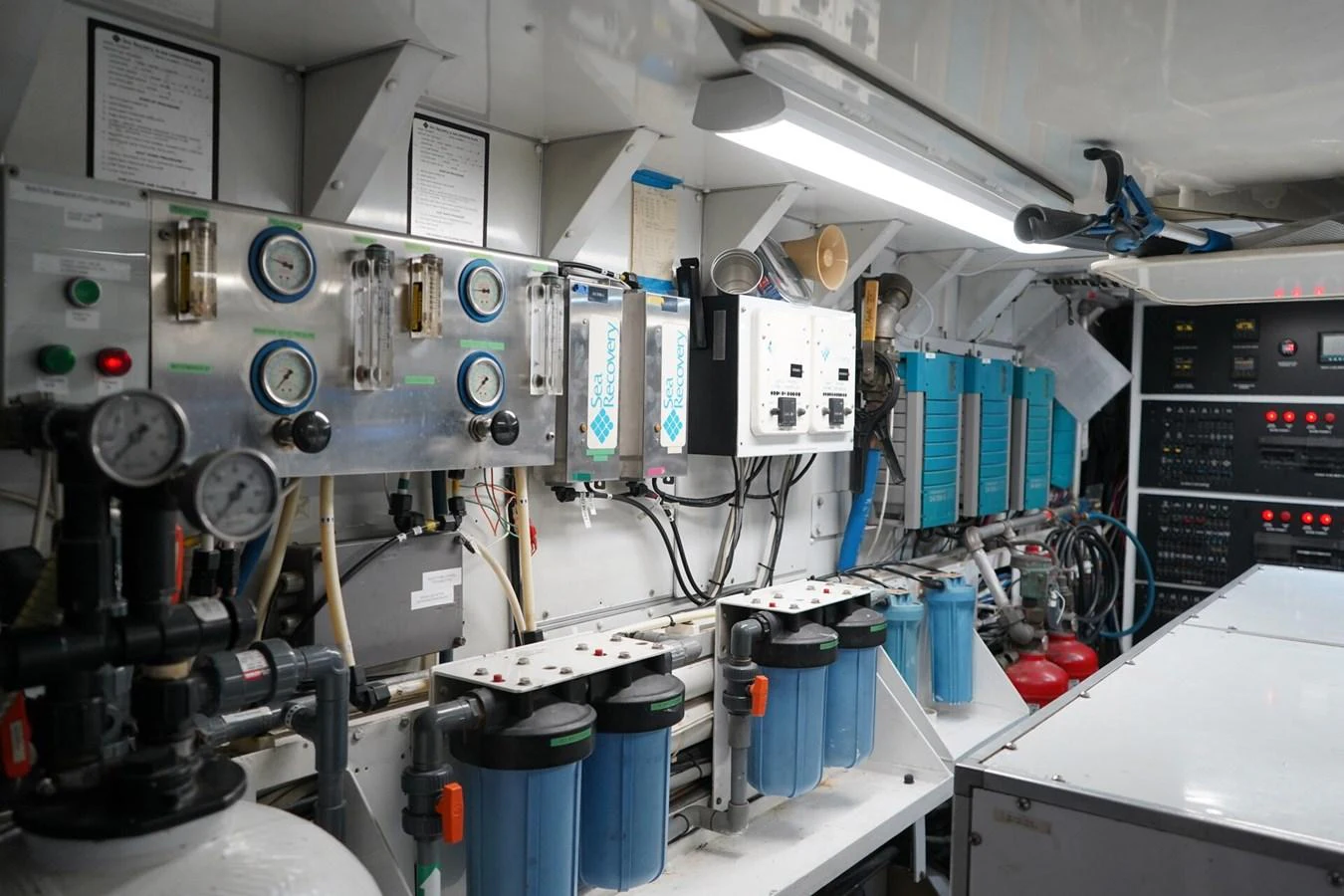 The image showcases the intricate and well-maintained engine room of the yacht. aboard KNICKERBOCKER Yacht for Sale