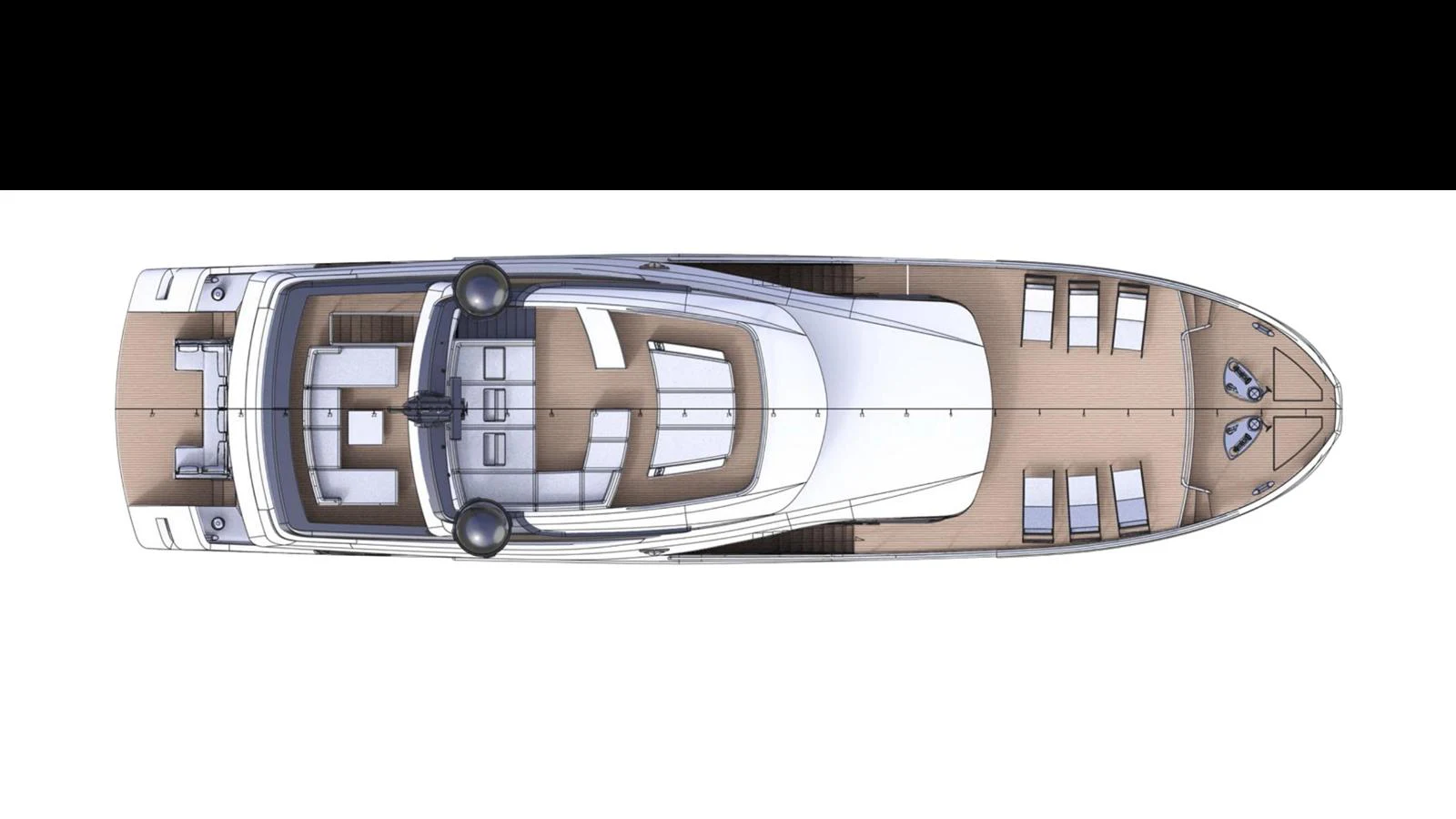 A detailed top-down schematic view of the yacht's layout. aboard 91' FILIPPETTI NEVETTA 28 Yacht for Sale