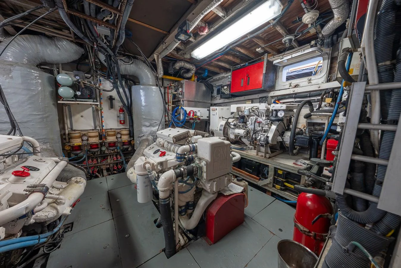 The engine room is equipped with advanced machinery and systems for optimal yacht performance. aboard INNISFAIL Yacht for Sale