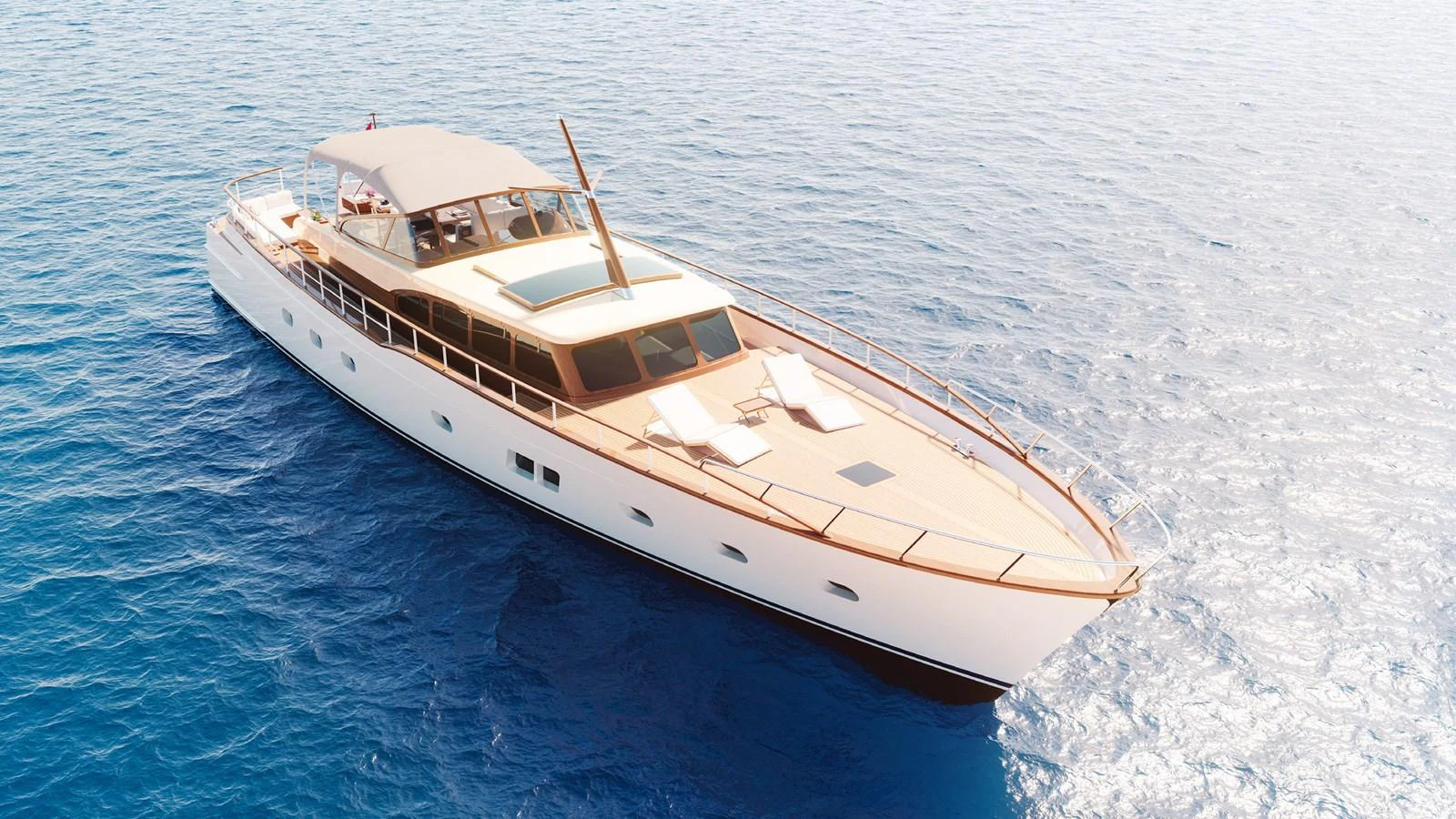 A sleek and elegant yacht cruises smoothly on the open sea, showcasing its luxurious design. aboard FEADSHIP NEW CLASSIC Yacht for Sale