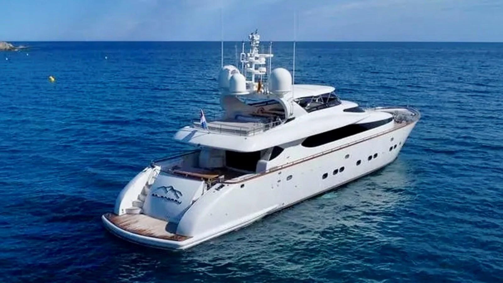 A sleek and modern yacht cruising on the open sea. aboard BALANDRAU Yacht for Sale