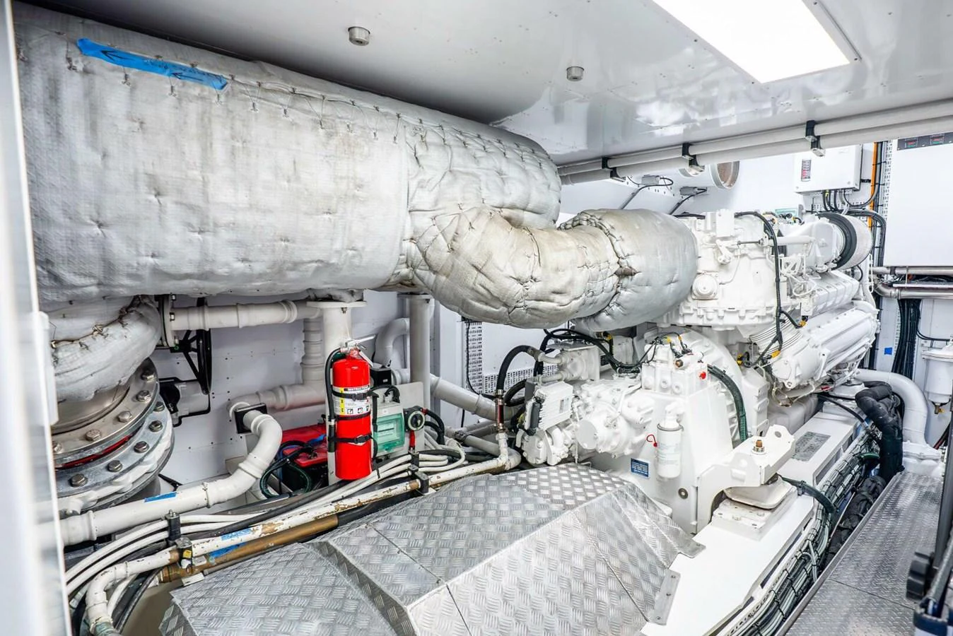 The engine room showcases the yacht's powerful machinery and technical components. aboard LADY SADIE Yacht for Sale