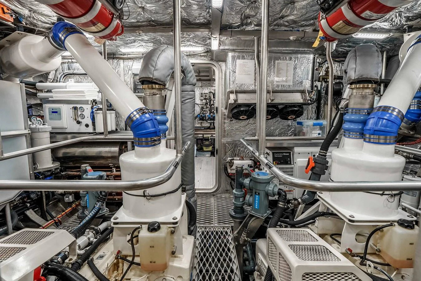 The engine room showcases advanced machinery and meticulous organization. aboard UGLY BETTY Yacht for Sale