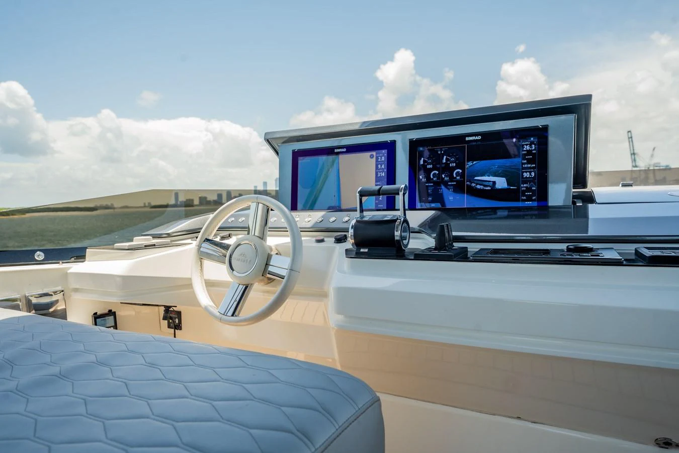 The helm station features advanced navigation systems and a comfortable captain's seat. aboard HOTEL COLLECTION Yacht for Sale