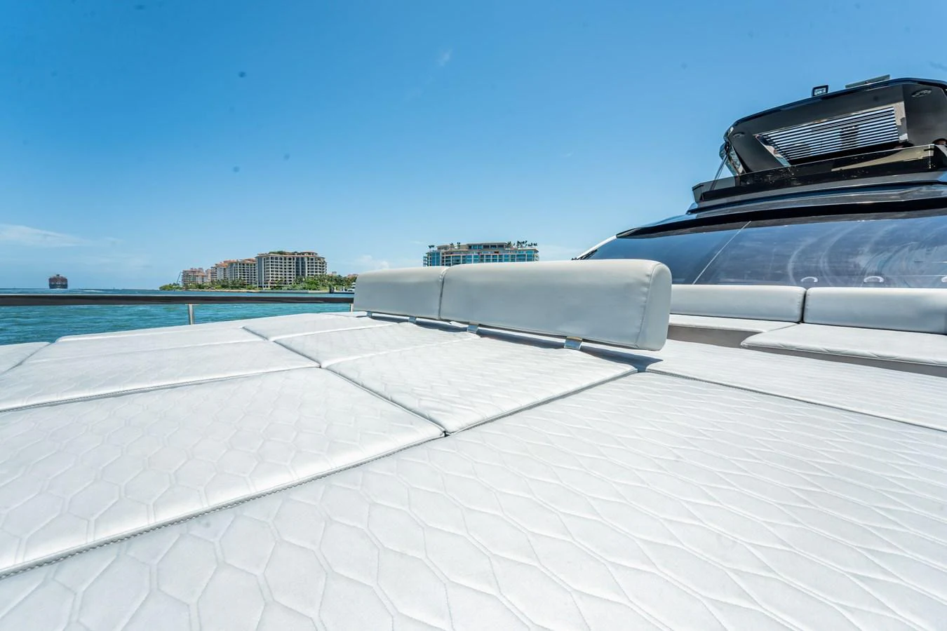 The yacht features a spacious sundeck with luxurious cushioned seating, perfect for relaxation under the sun. aboard HOTEL COLLECTION Yacht for Sale