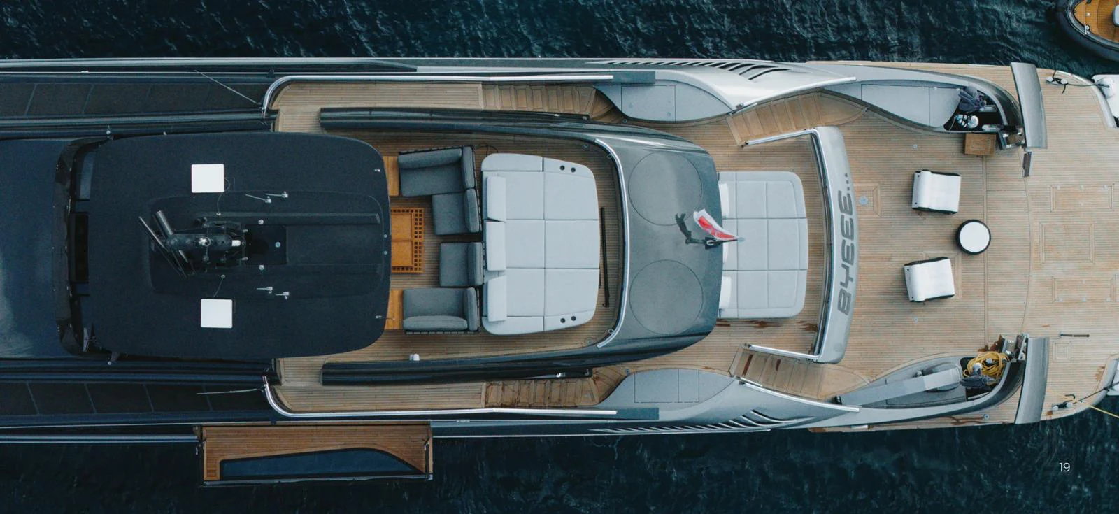 The sundeck offers a spacious and luxurious area for relaxation and entertainment. aboard BYEEE... Yacht for Sale