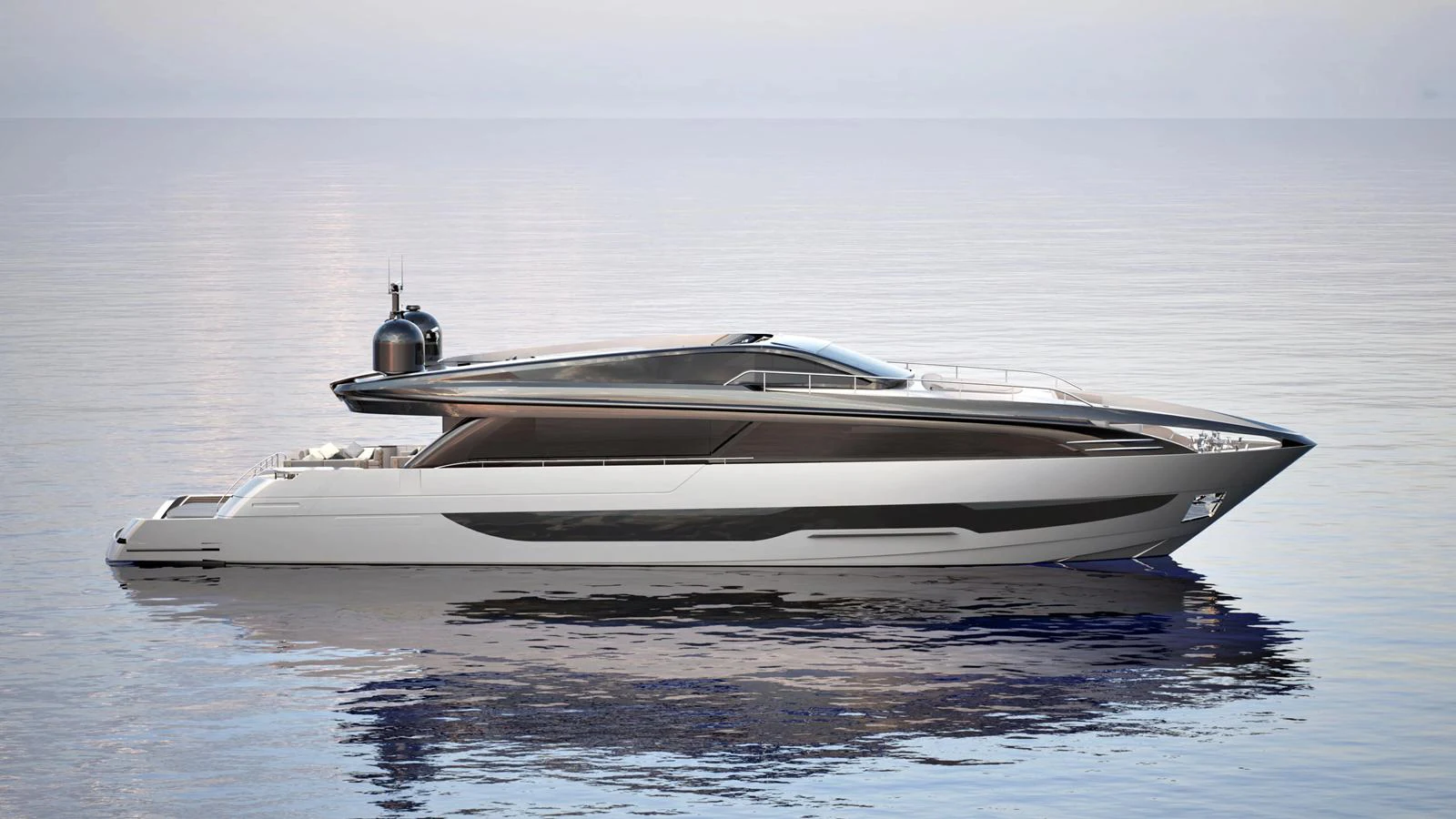 A sleek and modern yacht glides gracefully on calm waters, showcasing its elegant design and luxurious features. aboard 100' FILIPPETTI S100 Yacht for Sale