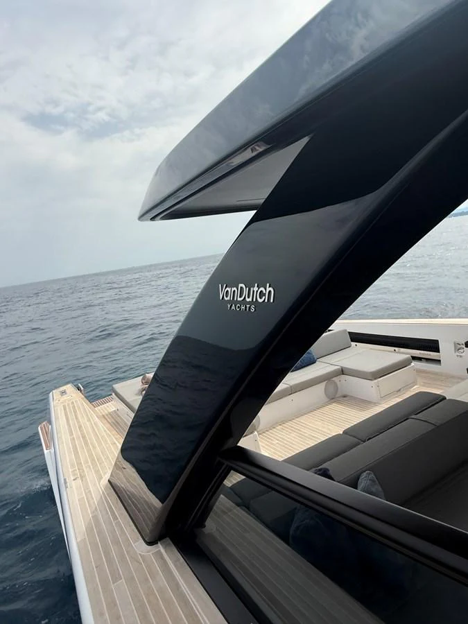 The sleek design of the yacht's exterior showcases modern elegance on the open water. aboard DUTCH PEARL Yacht for Sale