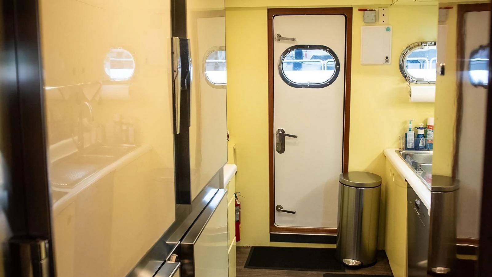 The galley features modern appliances and a clean, functional design. aboard SISISI Yacht for Sale