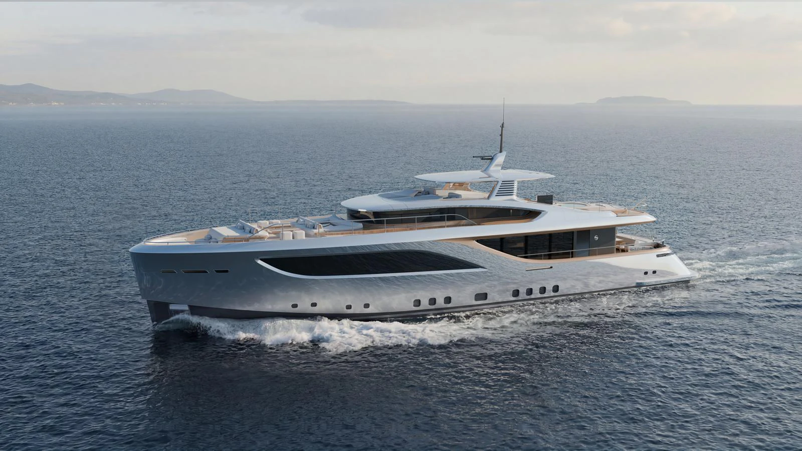 A sleek and modern yacht cruising on open waters with a stunning profile. aboard EPOQ Yacht for Sale