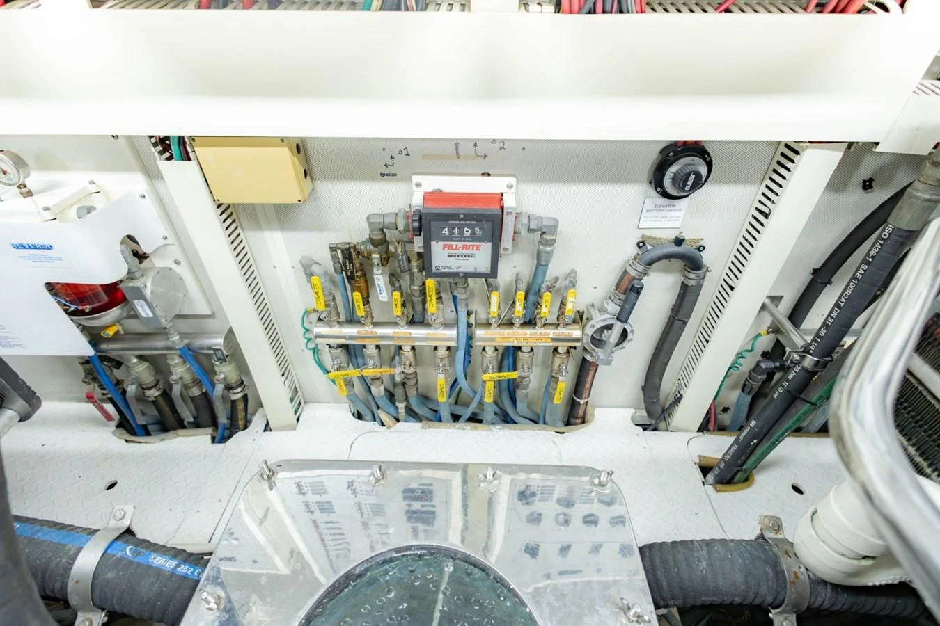 The image showcases the intricate details of the yacht's engine room, highlighting the technical components and systems. aboard MY ANGEL Yacht for Sale