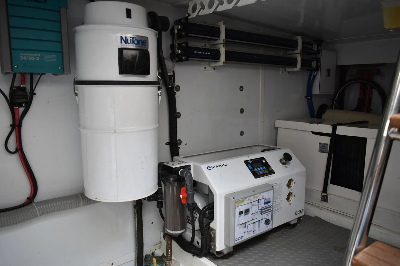 The yacht's engine room is equipped with advanced machinery and systems for optimal performance. aboard 64 OCEAN ALEXANDER Yacht for Sale