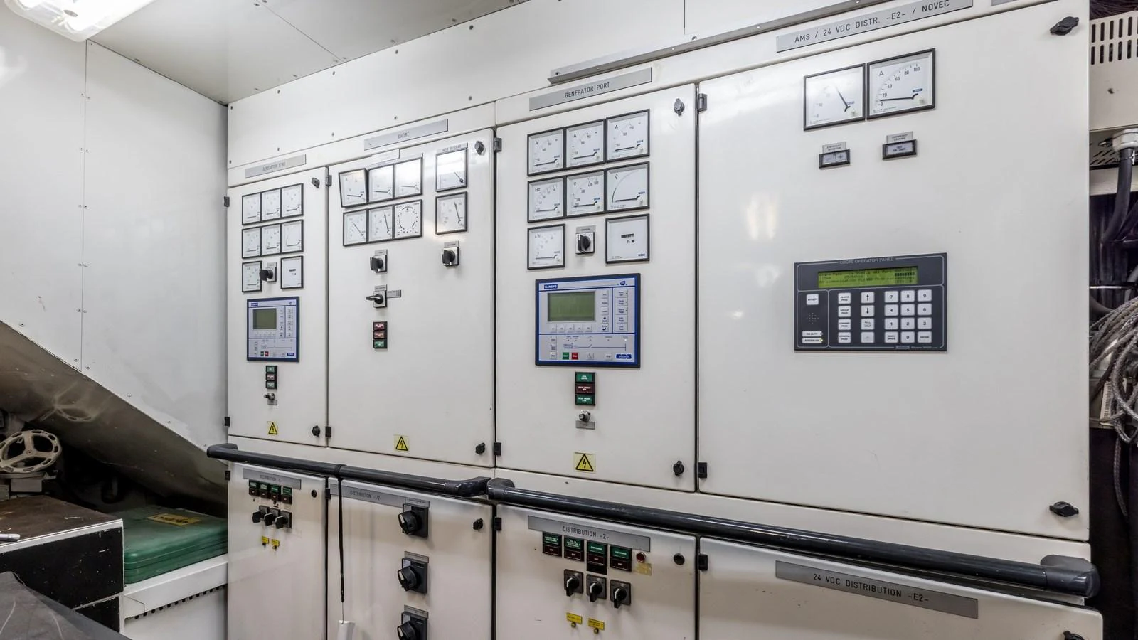 The image showcases the yacht's engine room control panels, highlighting its technical sophistication. aboard LA STELLA DEI MARI Yacht for Sale