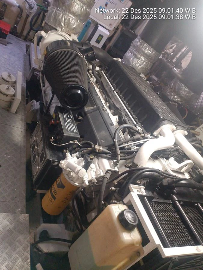 A detailed view of the yacht's engine room showcasing the mechanical components and systems. aboard GALLEN Yacht for Sale