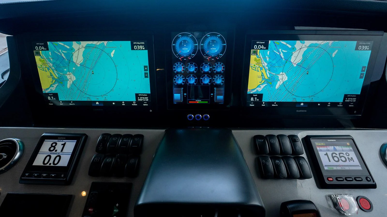 The helm features advanced navigation and control systems for precise maritime operation. aboard PARAGON Yacht for Sale