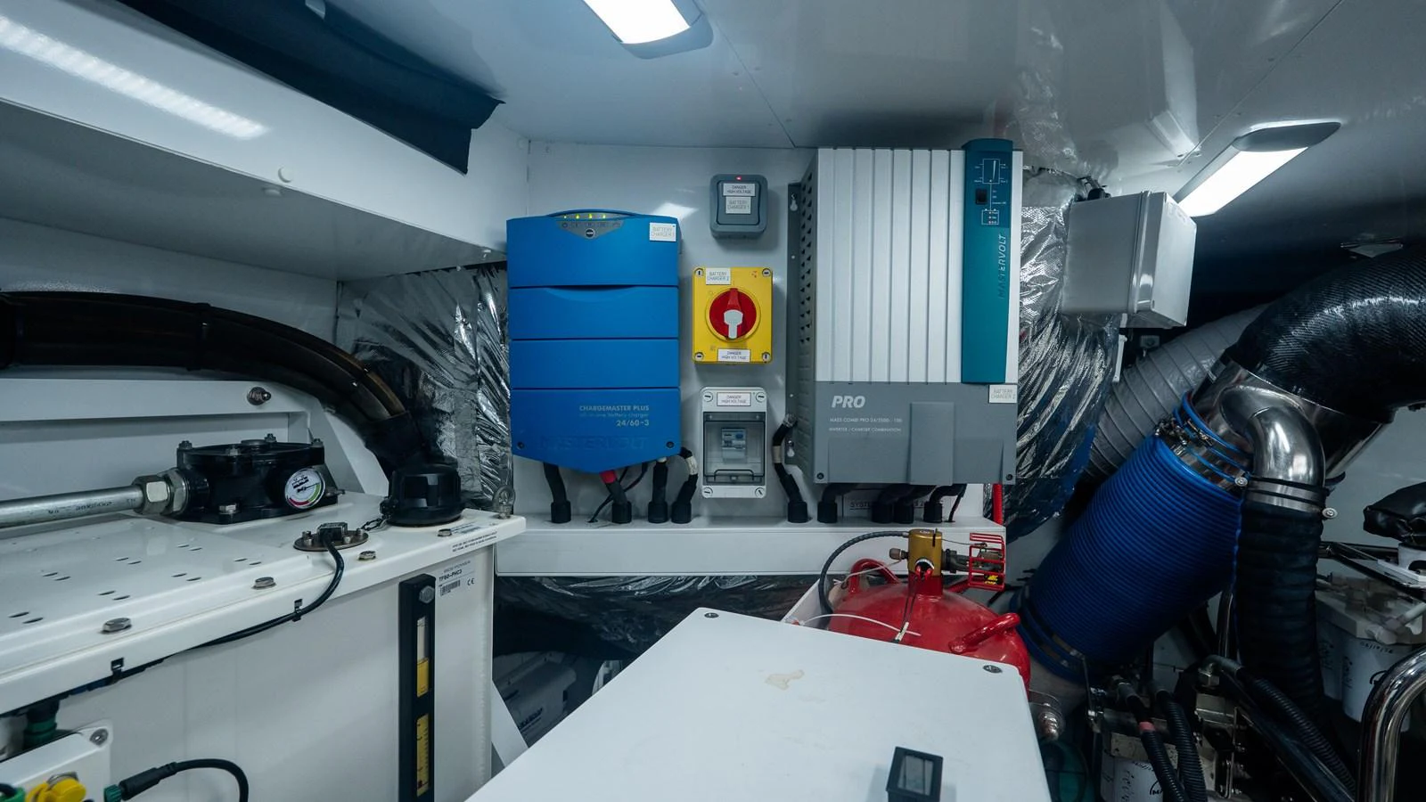 The engine room showcases advanced machinery and equipment, ensuring optimal performance and reliability. aboard PARAGON Yacht for Sale