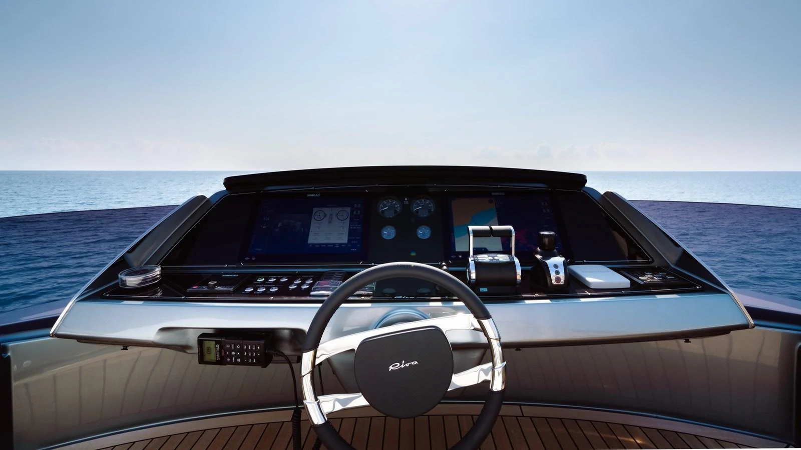 The helm station offers a sleek and modern command center with advanced navigation equipment. aboard MAYAR Yacht for Sale
