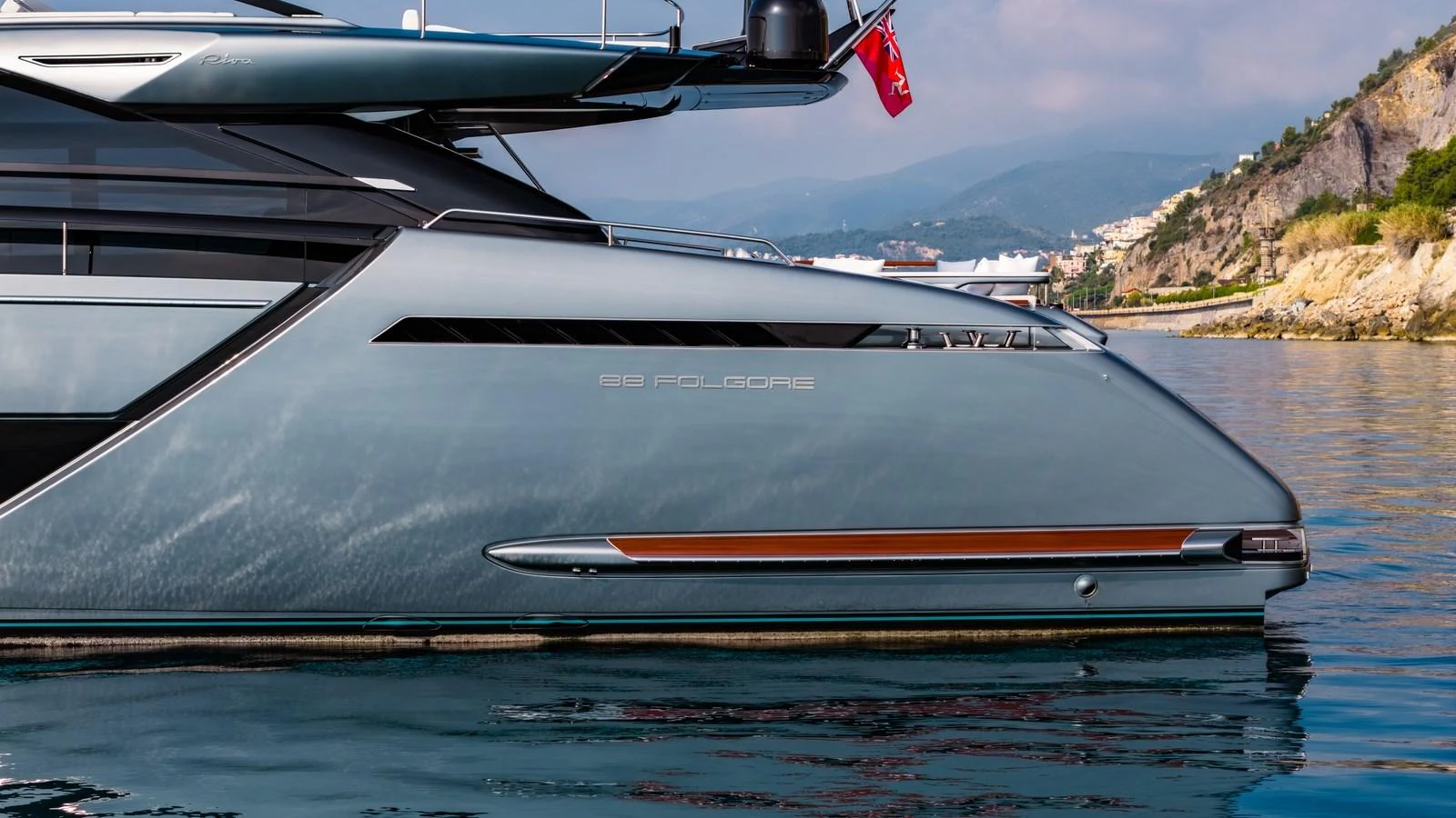 A sleek and modern yacht with a stylish design, cruising along a scenic coastline. aboard MAYAR Yacht for Sale