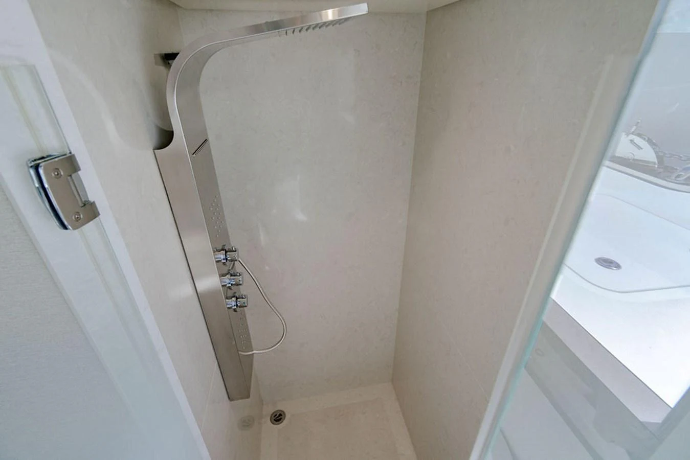 A sleek and modern shower area with a contemporary design. aboard M/Y 12 Yacht for Sale