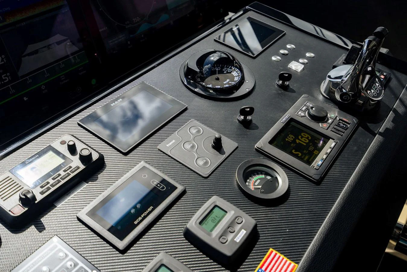 The helm features an array of advanced navigation and control instruments. aboard M/Y 12 Yacht for Sale