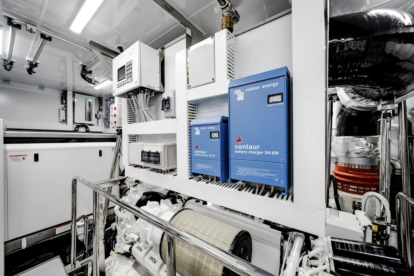 The engine room is equipped with advanced machinery and systems for optimal performance. aboard OCEAN ALEXANDER 35P05 Yacht for Sale