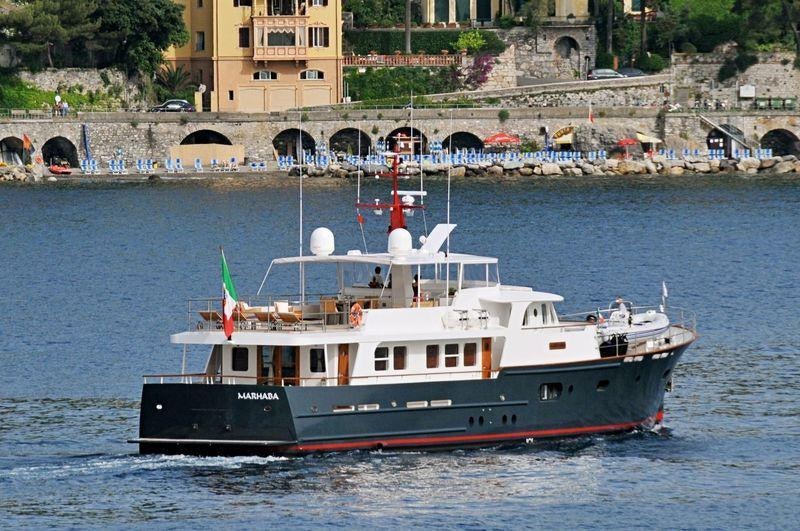 a boat on the water aboard PERSUADER Yacht for Charter