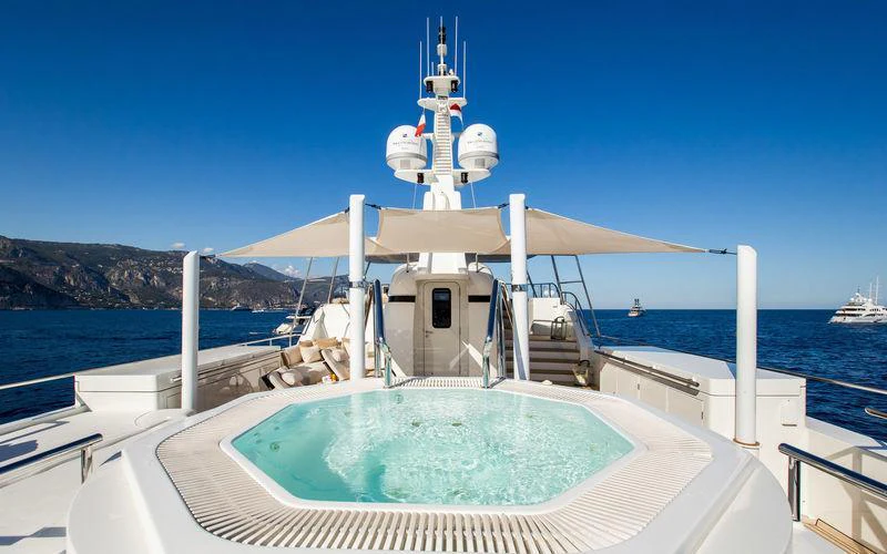 a boat on the water aboard GALENA Yacht for Charter
