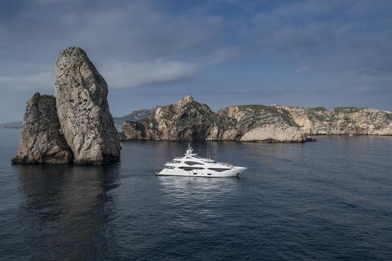 a boat sailing in the sea aboard BERCO VOYAGER Yacht for Charter
