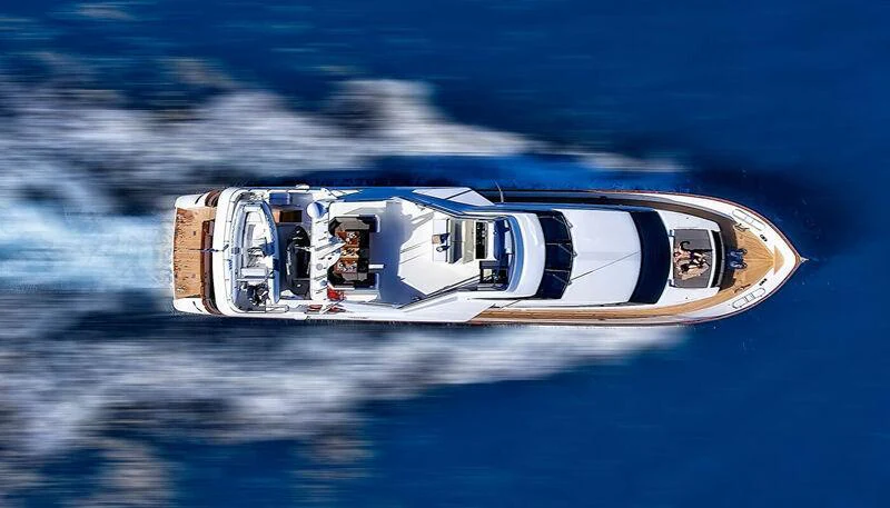 a space ship in space aboard MARTINA Yacht for Charter