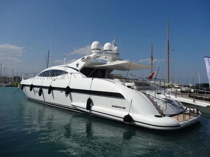 a white boat in the water aboard BO Yacht for Charter
