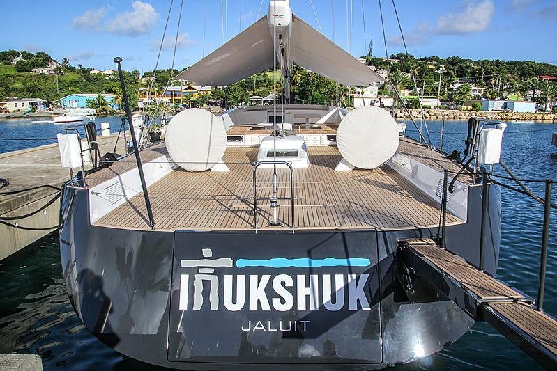 a boat with a large white dome aboard INUKSHUK Yacht for Charter