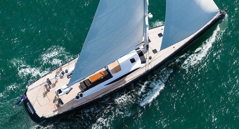 a high angle view of a ship aboard INUKSHUK Yacht for Charter