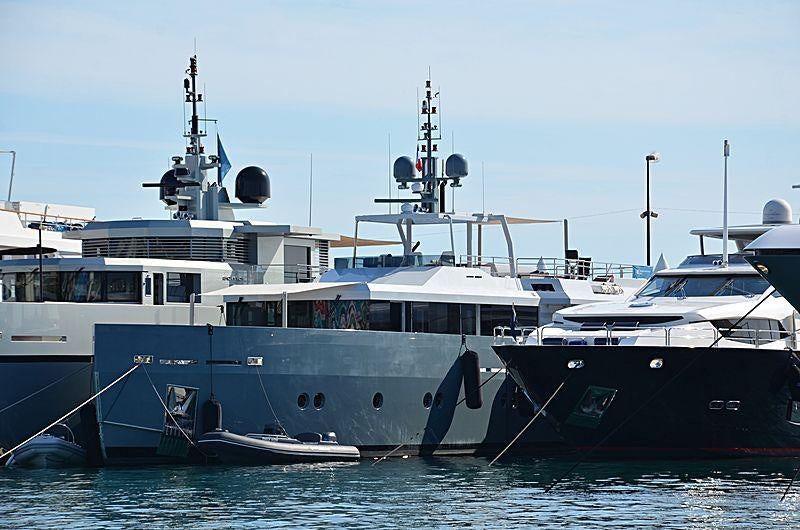 a group of boats in the water aboard ONLY NOW Yacht for Charter