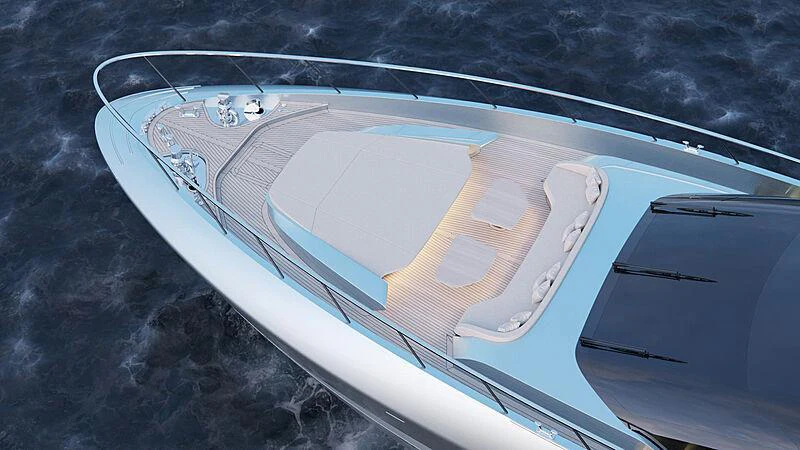 a high angle view of a boat aboard OFFLINE Yacht for Charter