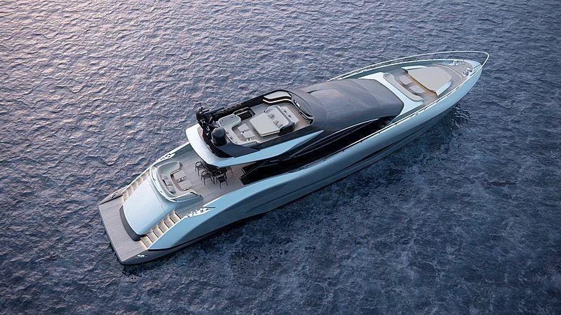 a silver and black car on a road aboard OFFLINE Yacht for Charter