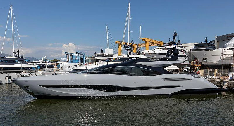a boat docked at a pier aboard OFFLINE Yacht for Charter