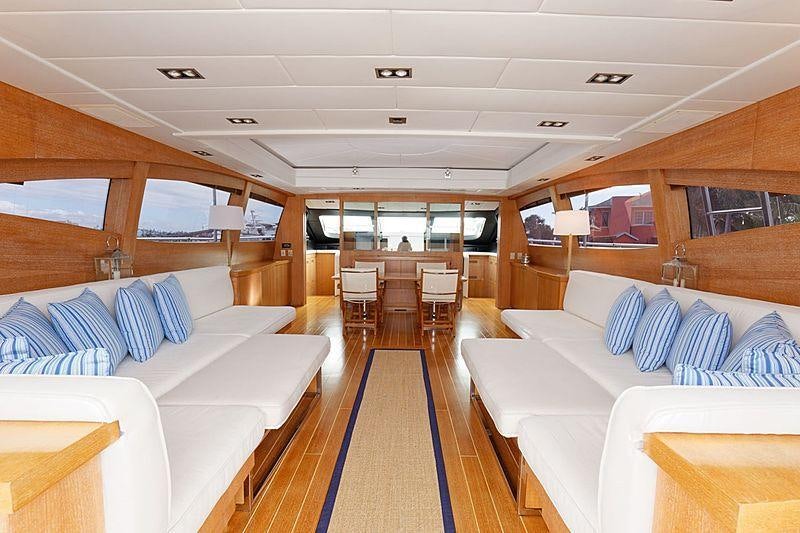 a boat with a blue rope aboard SMILE Yacht for Charter