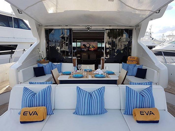 a room with a table and chairs aboard SMILE Yacht for Charter